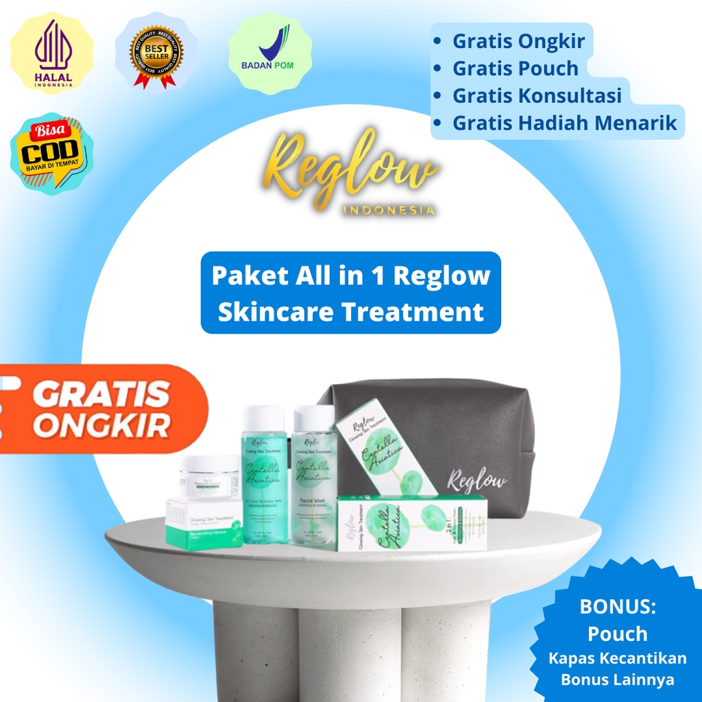 Paket REGLOW Skincare Original - REGLOW  Original Series - Glowing Skin Treatment - BPOM Halal - Ski
