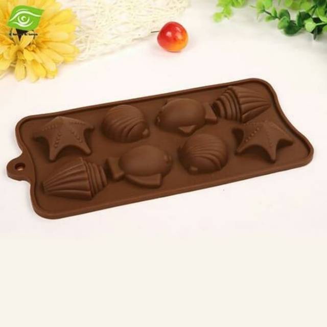 Cetakan silikon silicone puding coklat aneka binatang laut ( 8 kotak )