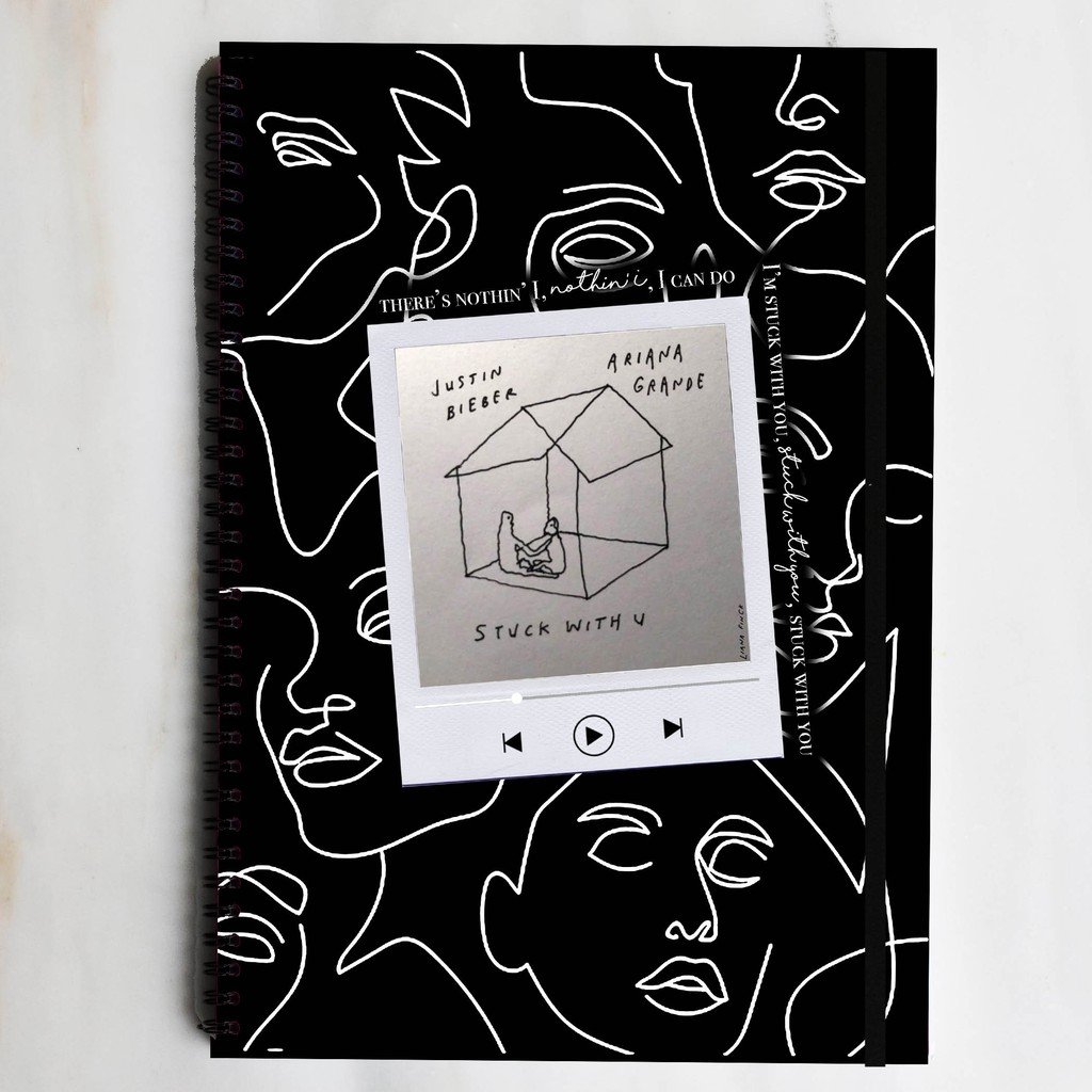 

STUCK WITH U Song Lyrics Spiral Ruled Notebook Diary Journal Buku Tulis Catatan Sekolah Kuliah