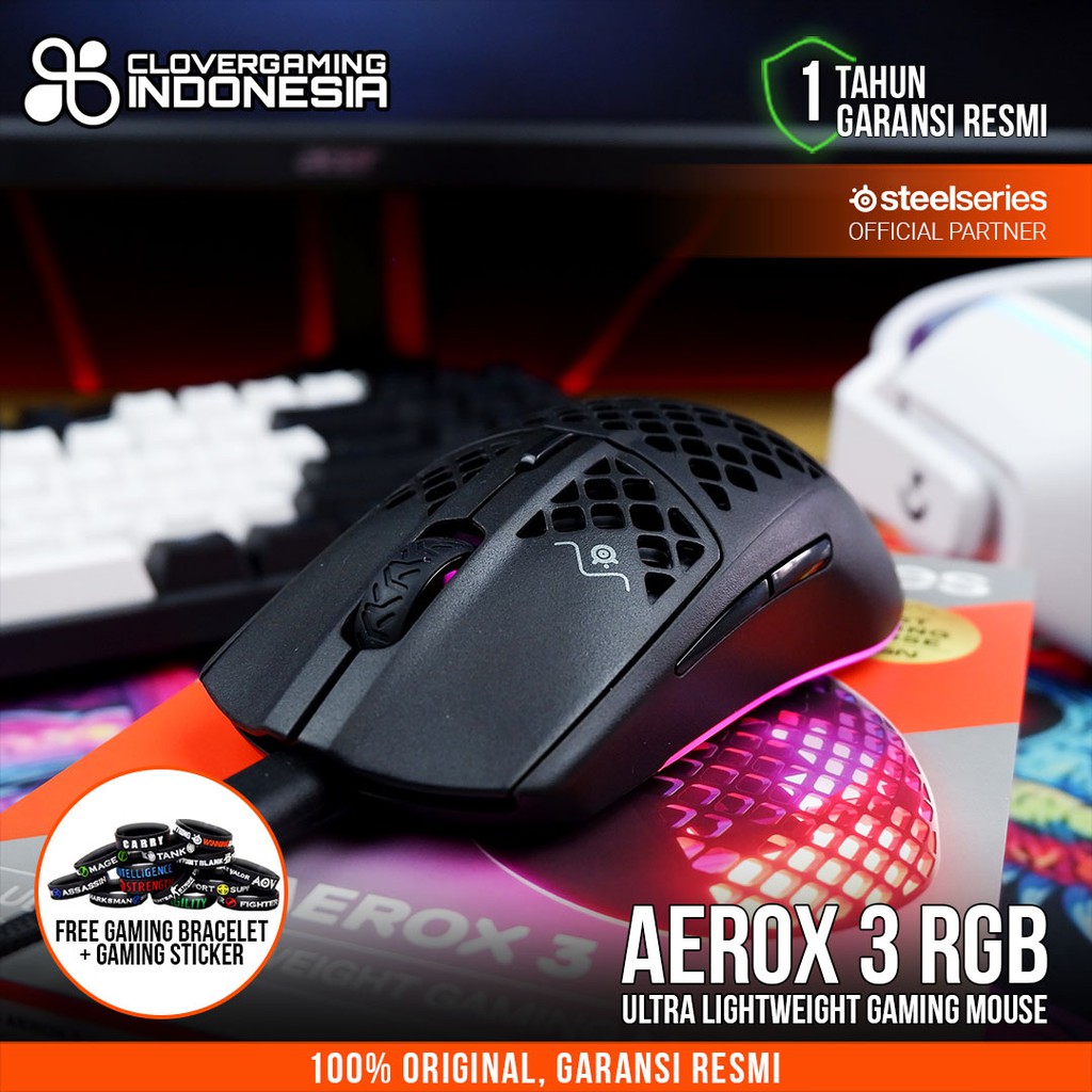 Steelseries Aerox 3 RGB Wired - Ultra Lightweight Gaming Mouse