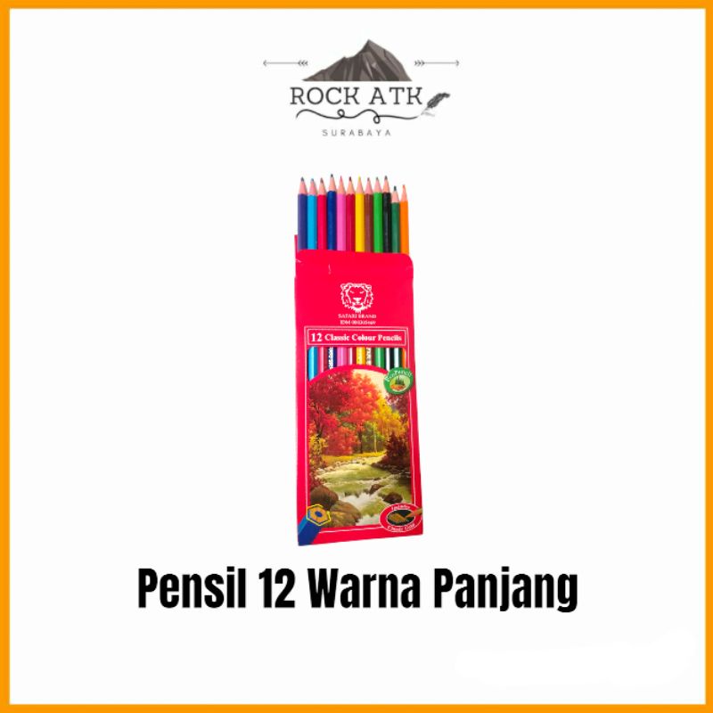 

SAFARI BRAND PENSIL WARNA 12W PANJANG (1PACK) - COLOURS PENCIL 12 LONG Murah