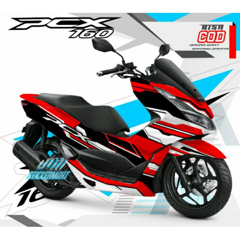 Sticker Decal PCX 160 Full Body Grapis Merah Dof
