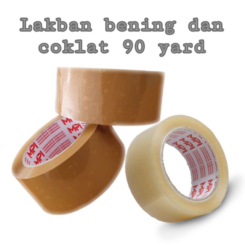 LAKBAN BENING-COKLAT 45mm x 90 Yard MASTER PACK INDONESIA lakban bening coklat murah tabal