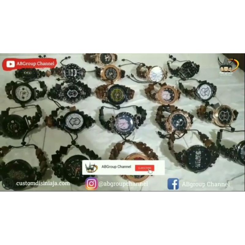 JAM TANGAN CUSTOM KAYU KOKKA BONUS BOX DAN TALI BAWAAN