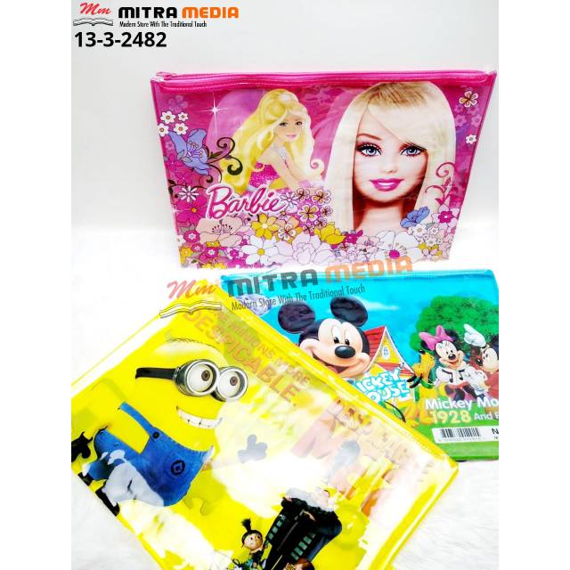 

MAP PLASTIK RESLETING A4 KARAKTER BARBIE MICKEY DAN MINION