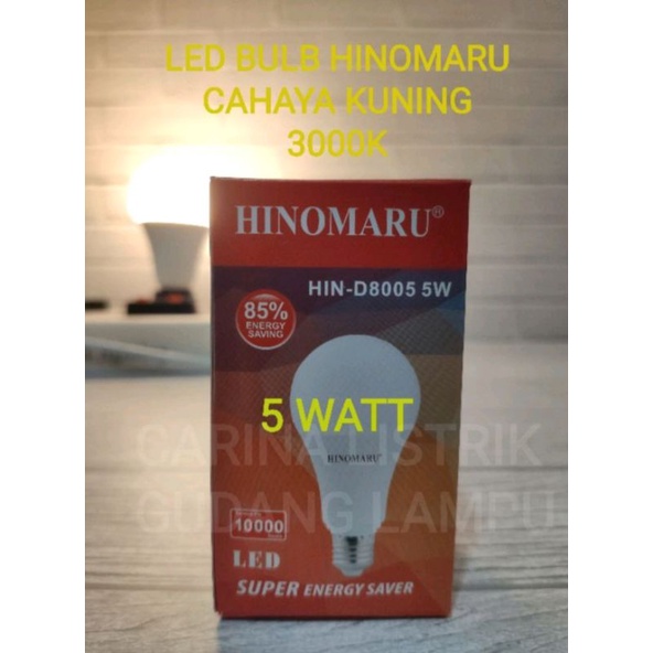 Lampu Bohlam LED Bulb 5W 5 Watt Warm White Kuning Kualitas Bagus