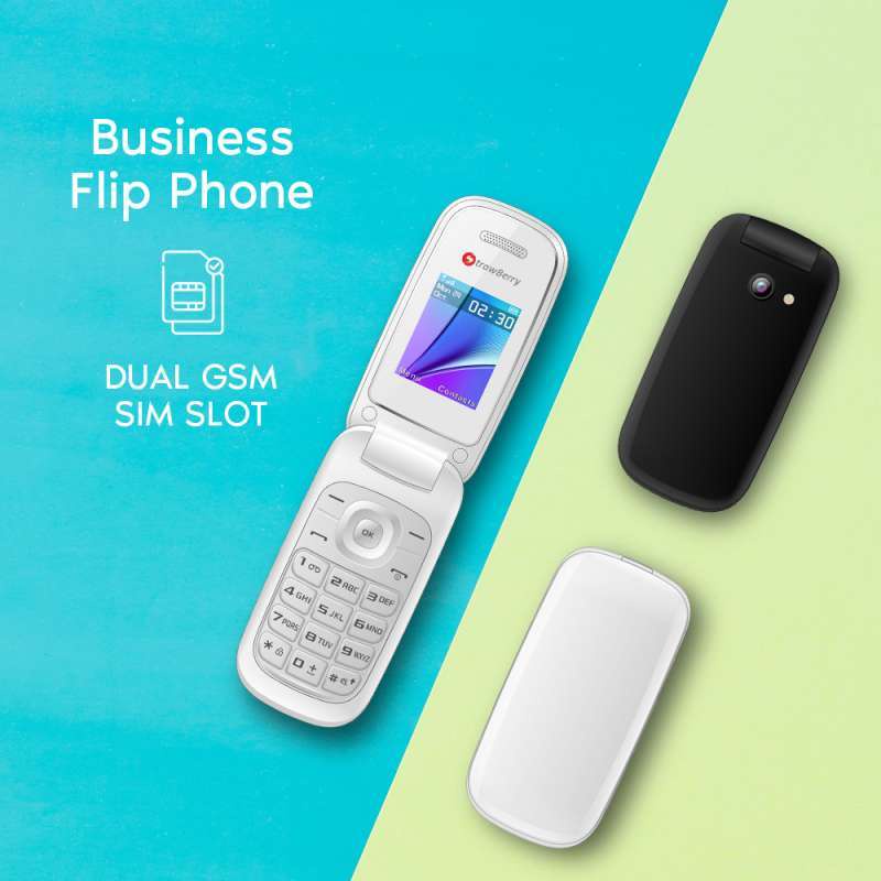 STRAWBERRY S1272 REBORN Handphone Flip - GARANSI RESMI-2