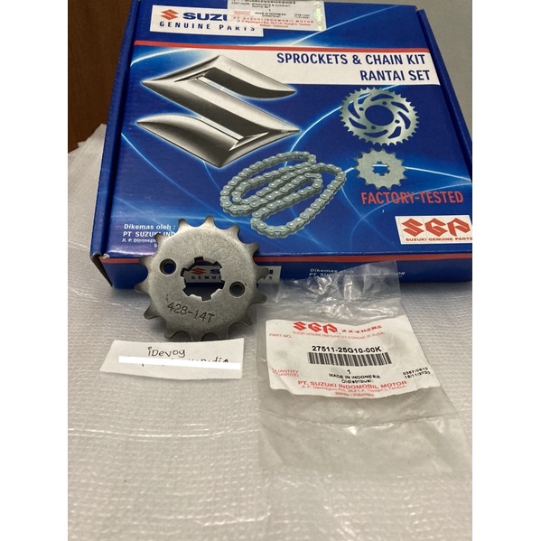 Gear Set Ecer Sprocket Gear Depan Gear Belakang Rantai Satria FU FI Injeksi Original SGP-Depan 14T
