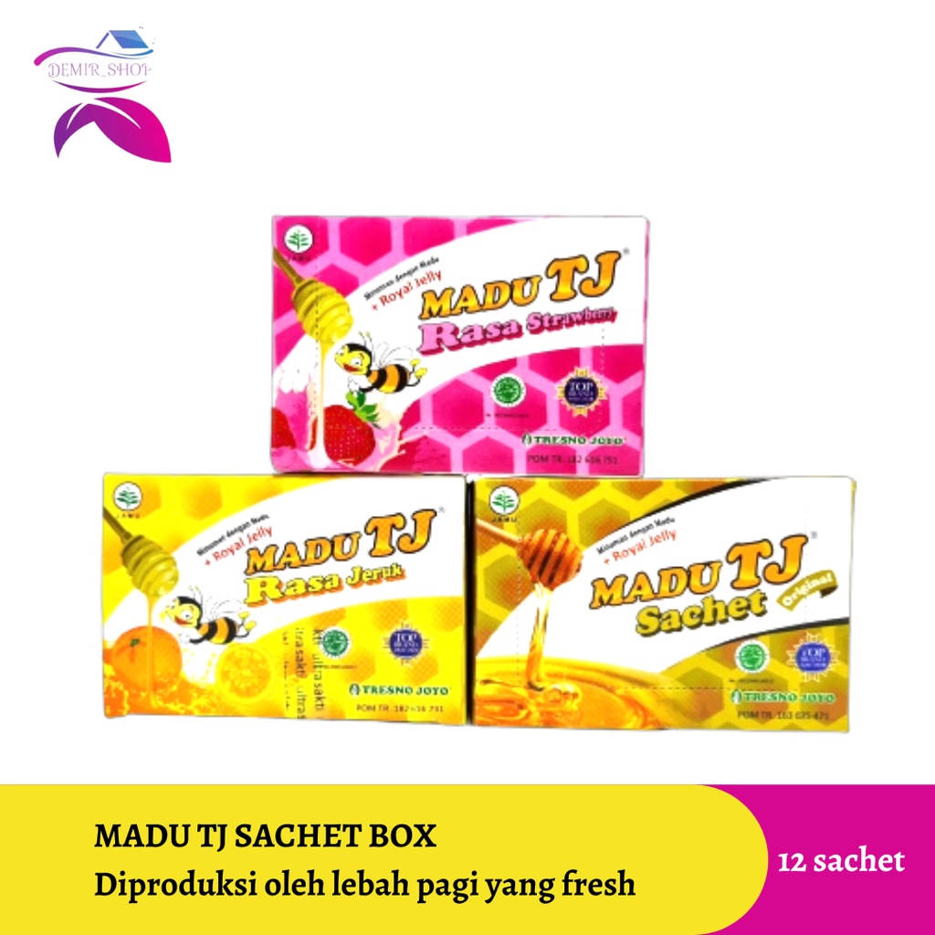 Madu TJ Sachet Box 12 Sachet Rasa Original Strawberry &amp; Jeruk