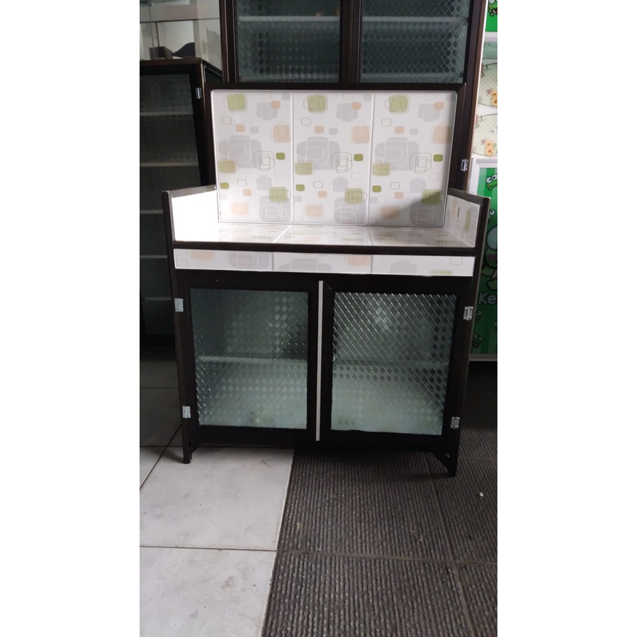 Rak Kompor 2 pintu meja datar Holo bawah keramik/freeongkir 35km dr toko