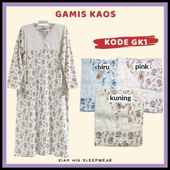 Gamis Kaos Siu Lie / Baju Tidur Long Dress Wanita - Gamis Kaos