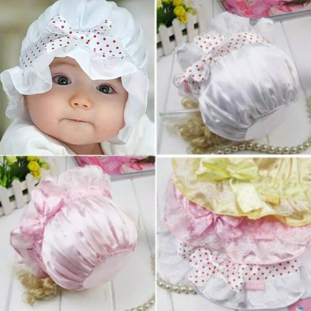 TOPI RENDA BAYI TOPI ANAK LUCUHigh Quality Unique Lovely Fashion Practical Lace Bowknot Unisex