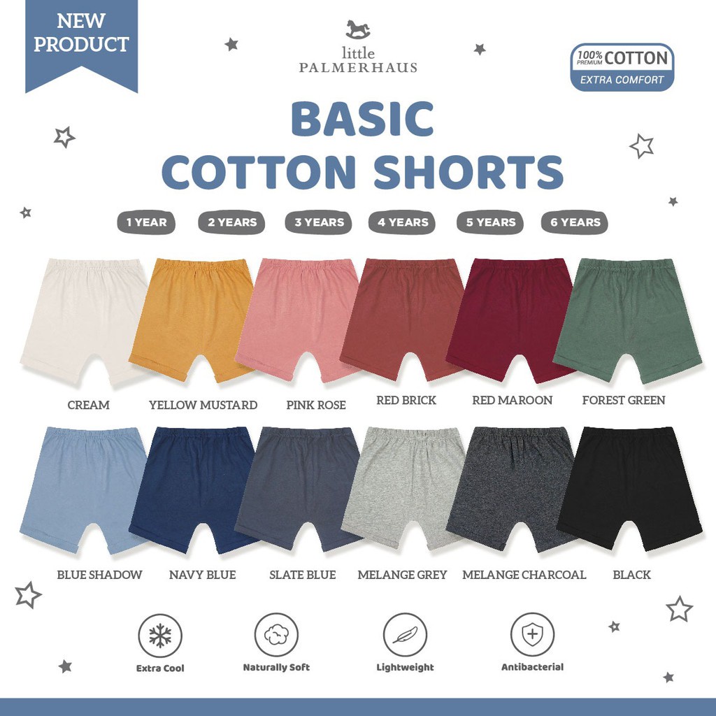 PNB130 CELANA PENDEK ANAK LITTLE PALMERHAUS BASIC COTTON SHORTS