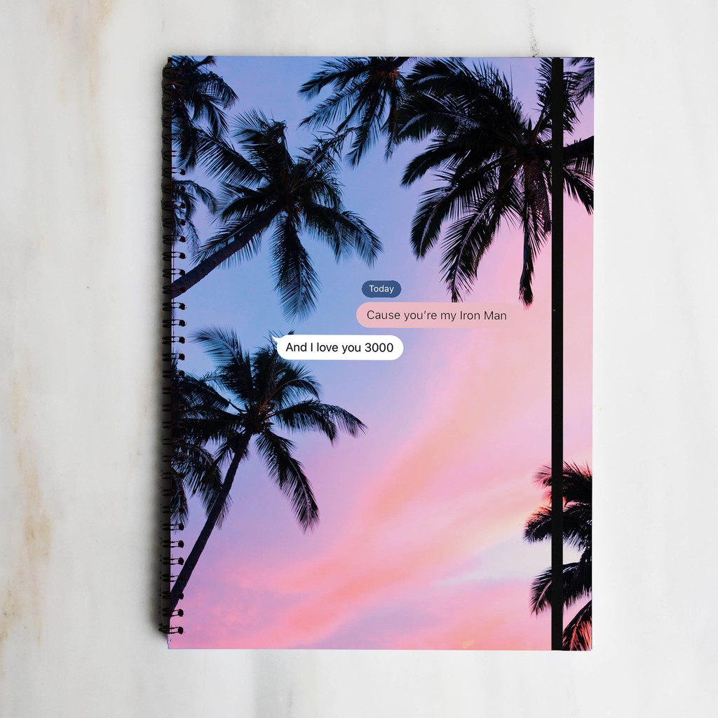 

AVENGERS I LOVE YOU 3000 TEXT Spiral Ruled Notebook Diary Journal Office School Supplies Buku Tulis