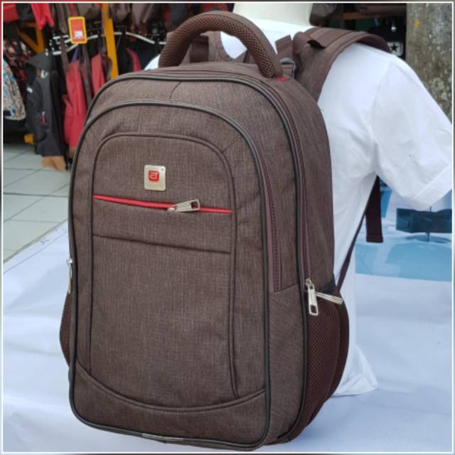 Tas ransel laptop air bone coklat abu navy Kapasitas besar Bisa Kuliah Sekolah Kerja Tas Kantor