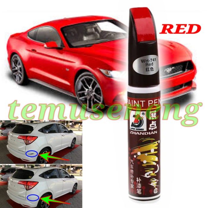 Merah - Spidol Mobil Penghilang Lecet Baret Cat Mobil Body Paint Pen