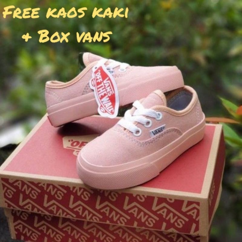 SEPATU VANS ANAK OUTHENTIC FULL PEACH ANAK PEREMPUAN PREMIUM