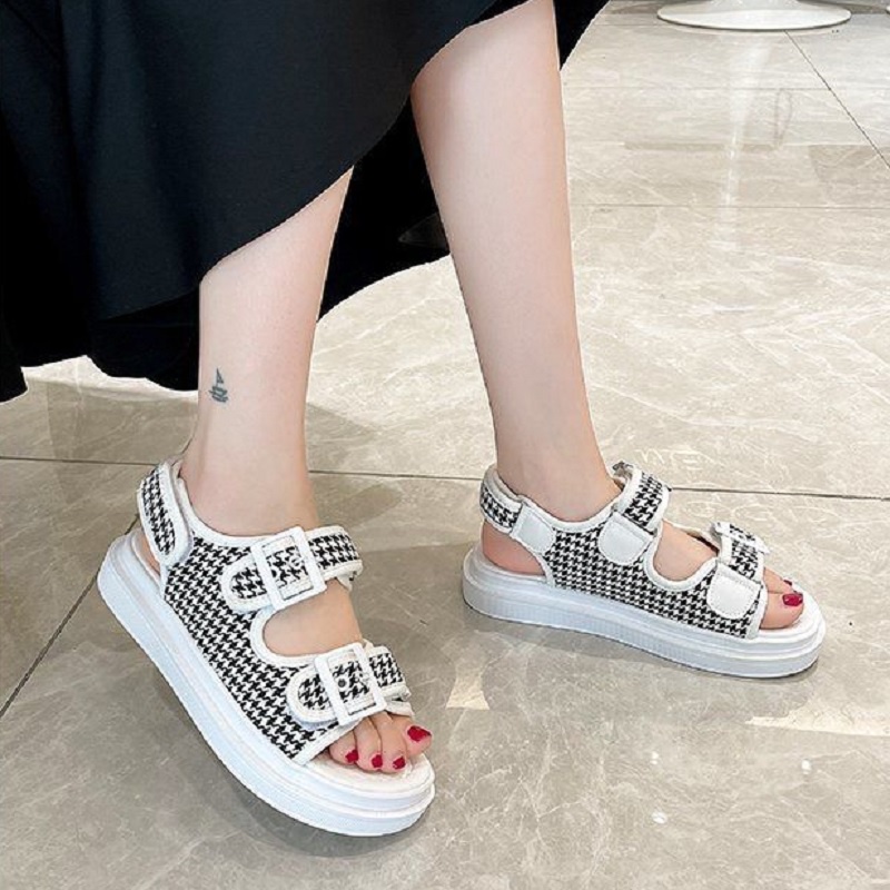 RYX - Harley Checker Sandal Flat Gesper Wanita Fashion Casual - Ori Import