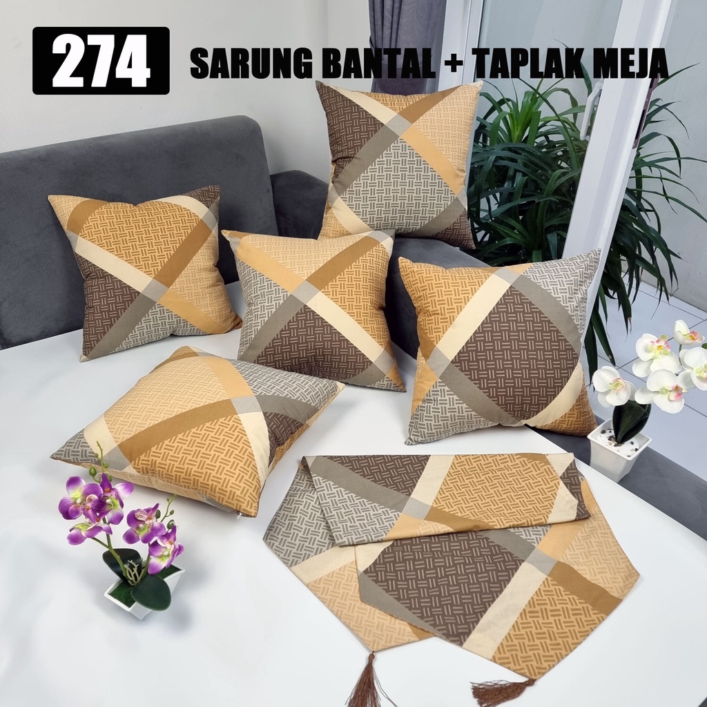 PAKET TAPLAK + SARUNG BANTAL SOFA 40X40