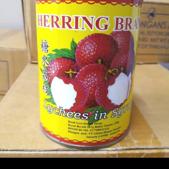 

Buah Lychee dalam kaleng/herring brand Lychee in syrup@567gr