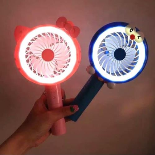 Kipas Angin Karakter Lampu LED Mini Fan Portable