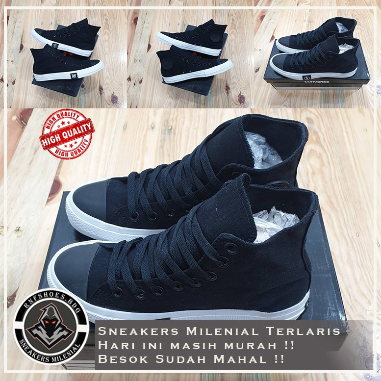  Sepatu  Sneakers  Murah Converse Undefeated High Black White 