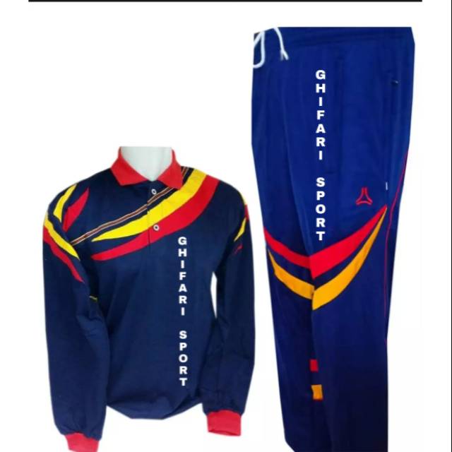 Setelan kaos training olahraga lengan panjang