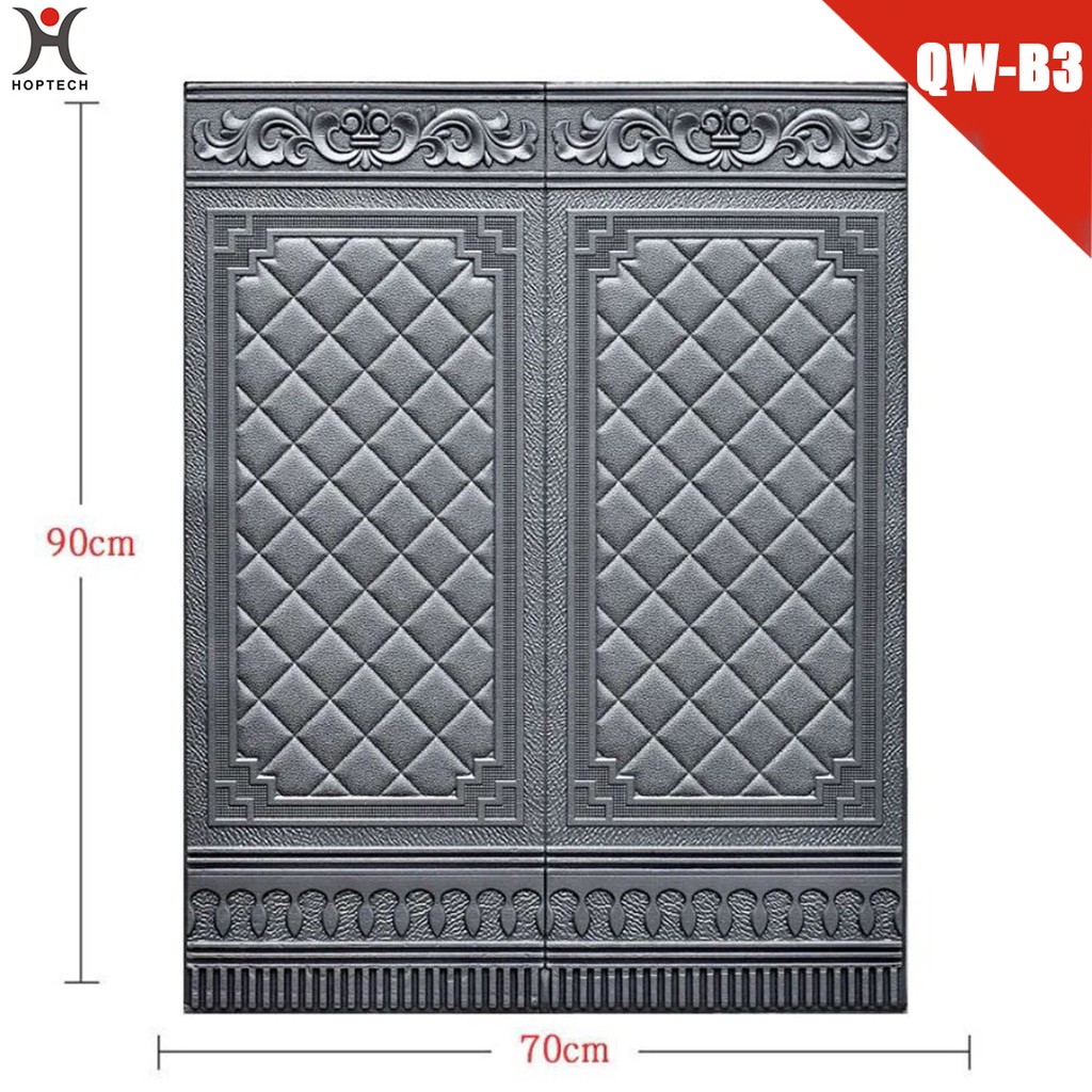 Wallpaper 3D FOAM / Wallfoam Dinding 3D Motif PINTU JATI 70X90 CM-QW-B3 ABU