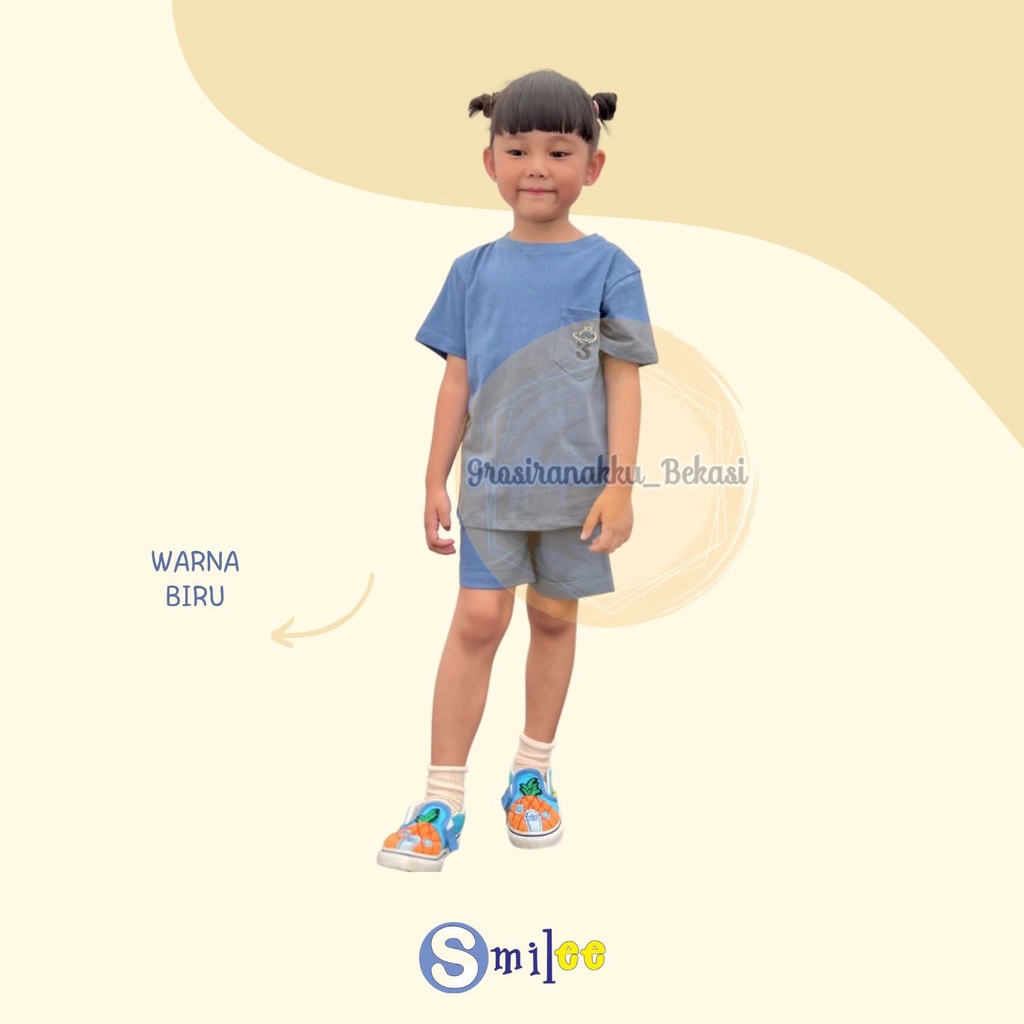 Setelan Anak Unisex Baim Smilee Mix Warna Size 1-5 Tahun