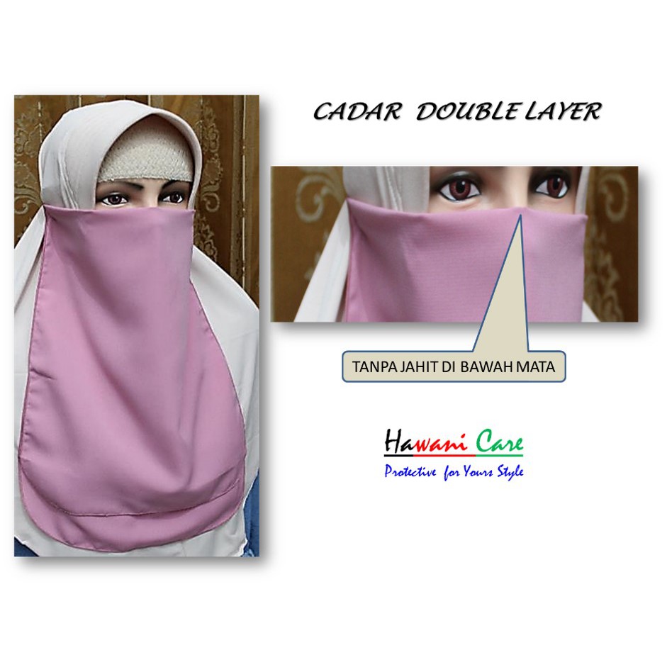 NIQAB / CADAR DOUBLE LAYER WOOLPEACH