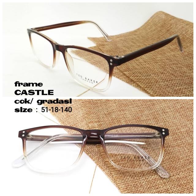 Frame Kacamata Trendy, Kaca mata Terbaru Castle, Kacamata Minus, Kaca mata Anti Radiasi, dan Plus