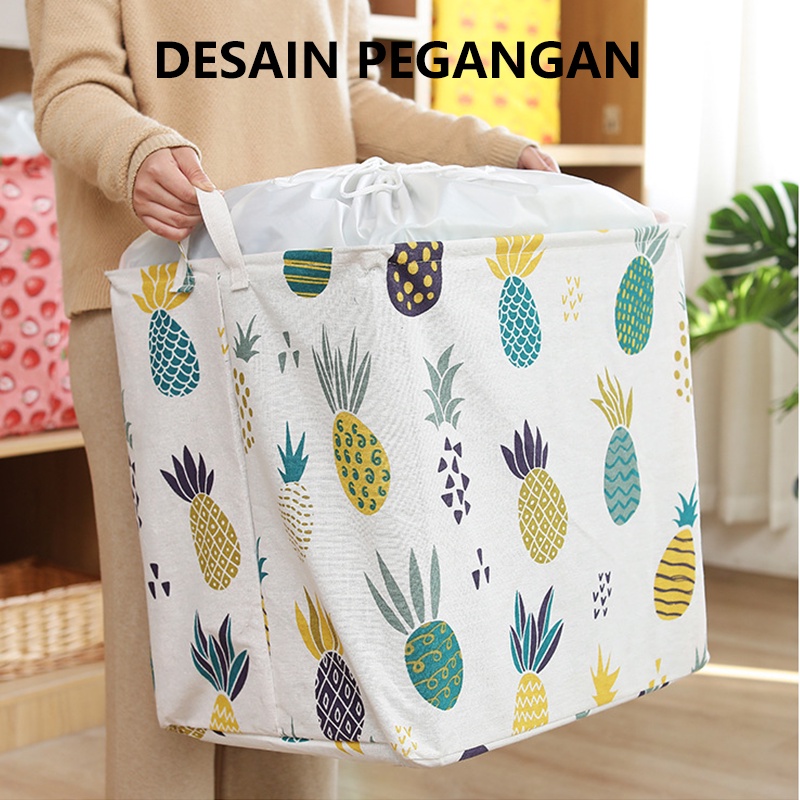 100 L Storage Bag Penutup Serut Bag  Keranjang Baju Mainan Anak Serbaguna Organizer Bag