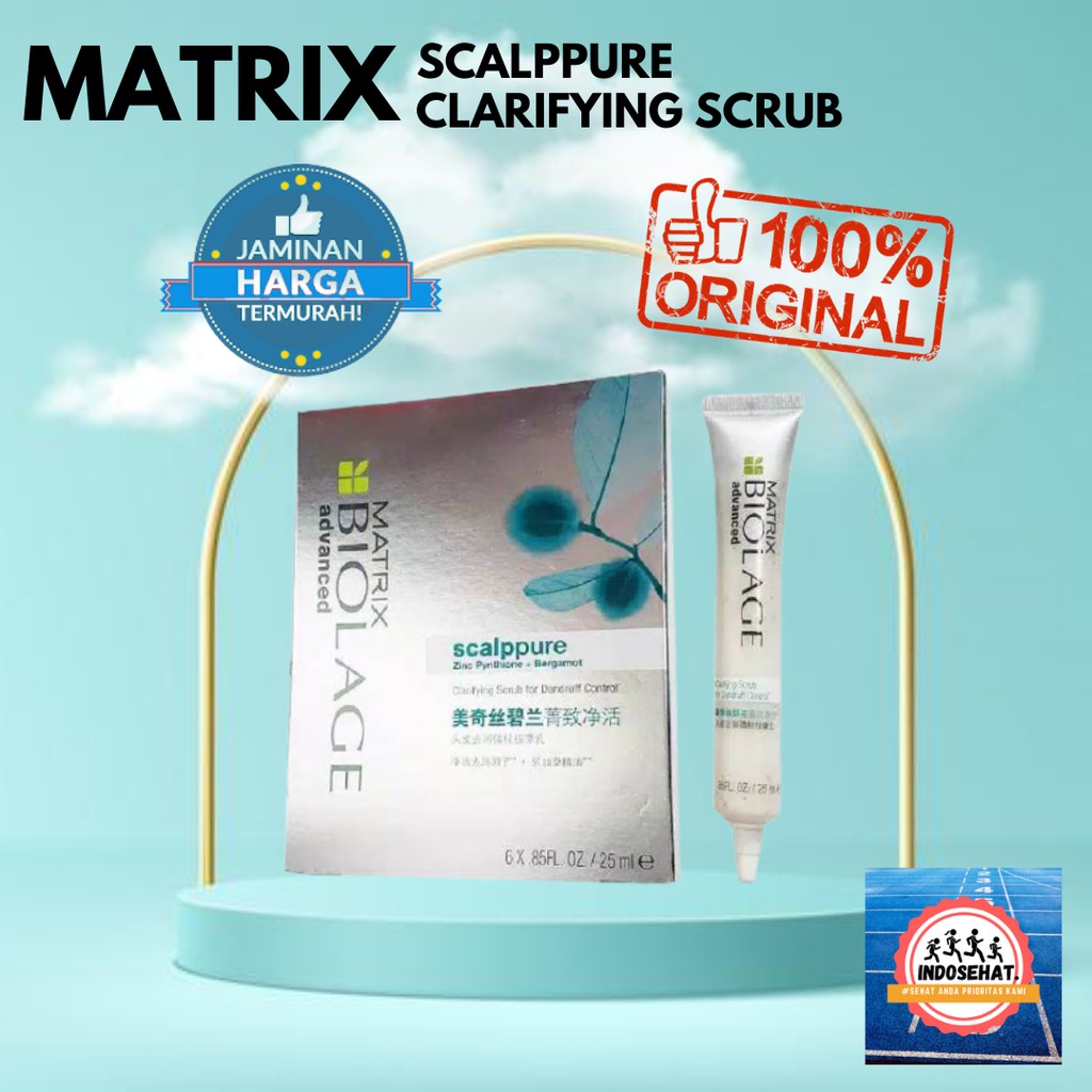 MATRIX Biolage Scalppure Clarifying Scrub - Serum Perawatan Pembersih Kulit Kepala Rambut Gatal Ketombe 25 ml x 6