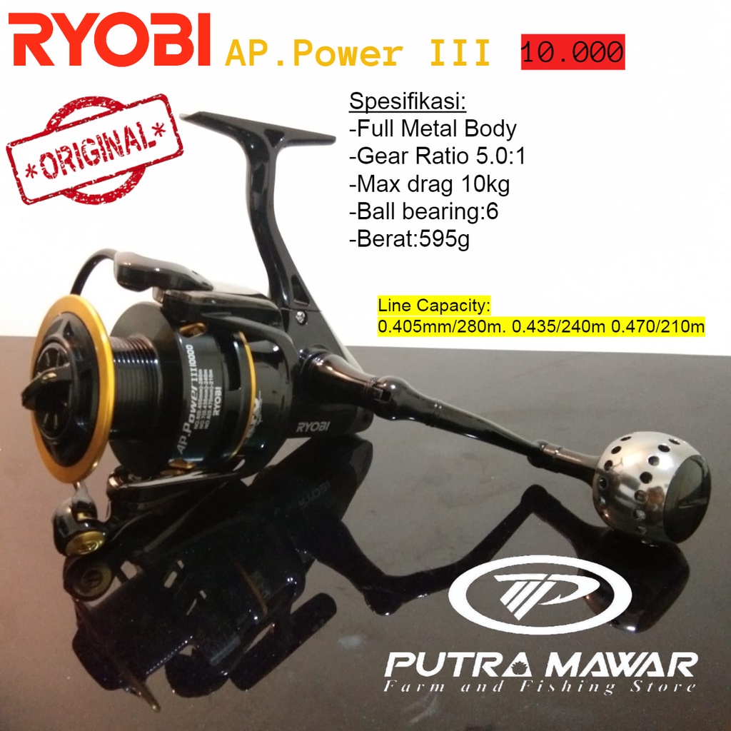 Reel Spinning atau Ril Pancing Ryobi AP Power III 10000 Terbaru  Original