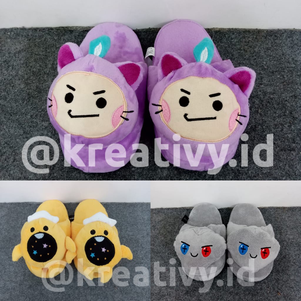 [READY STOCK] SENDAL TREASURE SENDAL BONEKA TRUZ CHILLI RURU BONBON PODONG