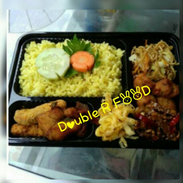 NASI KUNING Paket Bento A per 10 Box (Halal,nikmat)