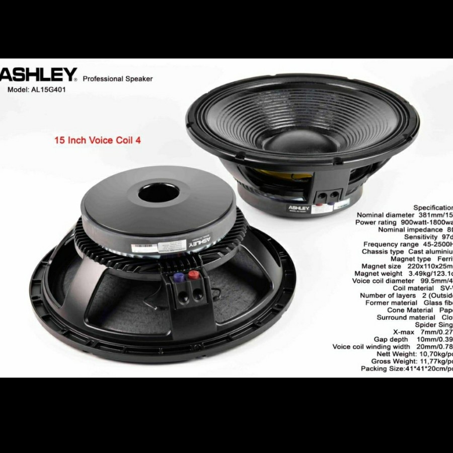 Speaker Component Ashley AL15G401 Original Woofer 15 inch