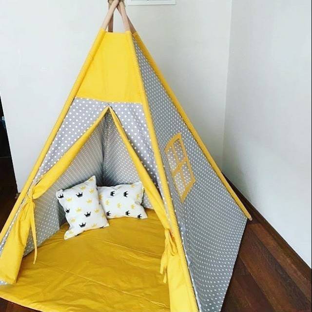 Teepee tent polkadot yellow