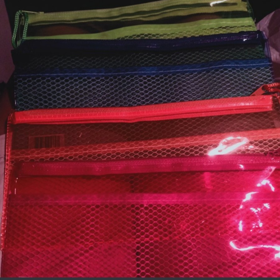 

Map Zipper Bag Transparan Warna Neon / Map Giro
