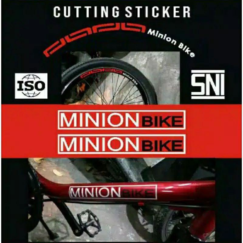 Sticker Cutting Stiker Frame dan Stiker velg Sepeda MINION BIKE
