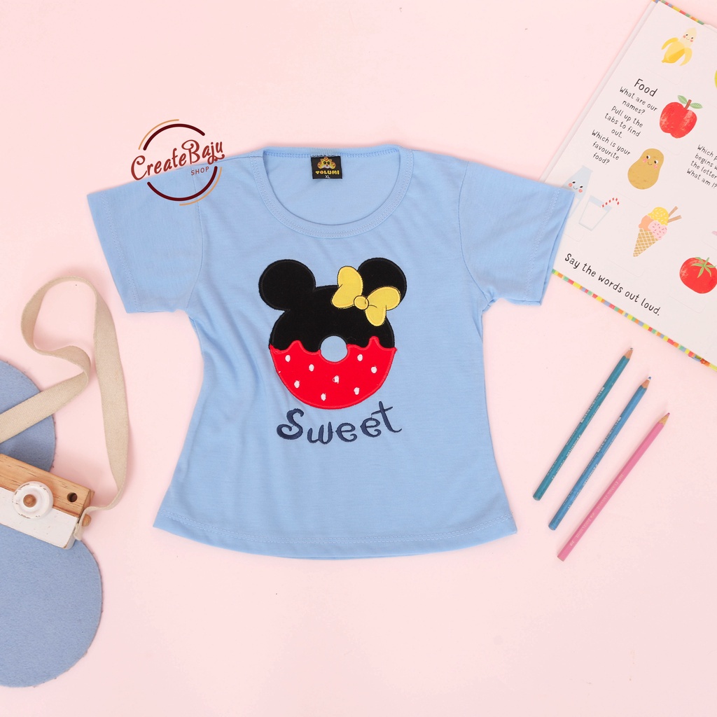 BAJU KAOS ANAK CEWEK 1-4 TAHUN SWEET TERMURAH ATASAN ANAK CEWEK WARNA RANDOM