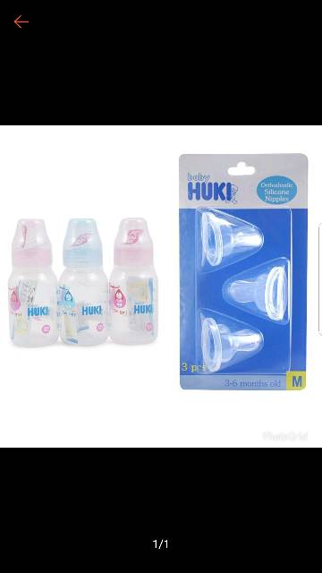 Huki botol plus dot gepeng 240ml dan 120ml