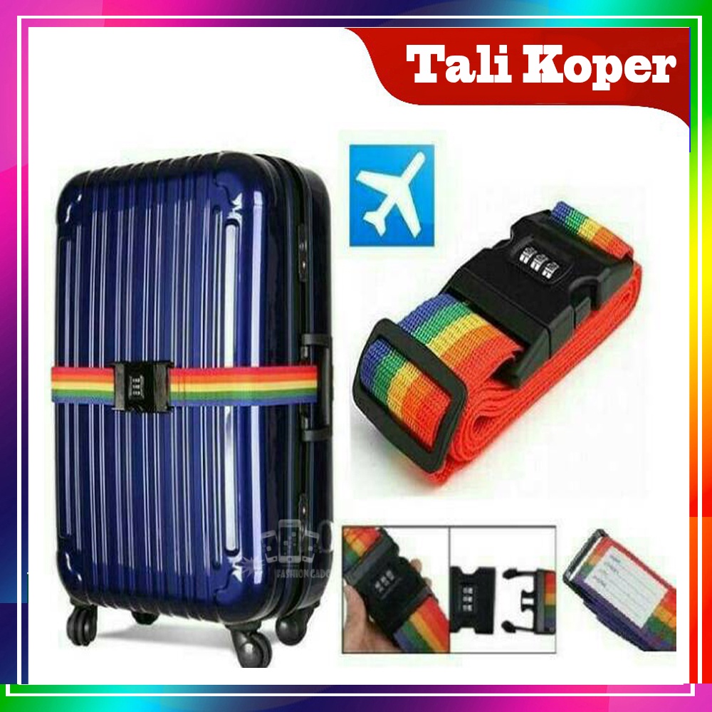 Sabuk Koper Luggage Strap Belt Travel Rainbow Tali Koper Pengaman Kunci Pin Angka SABUK PENGAMAN