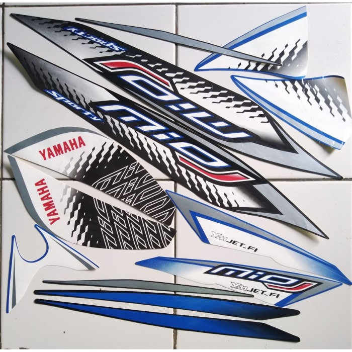 stiker striping yamaha mio j sporty 2013 hitam biru