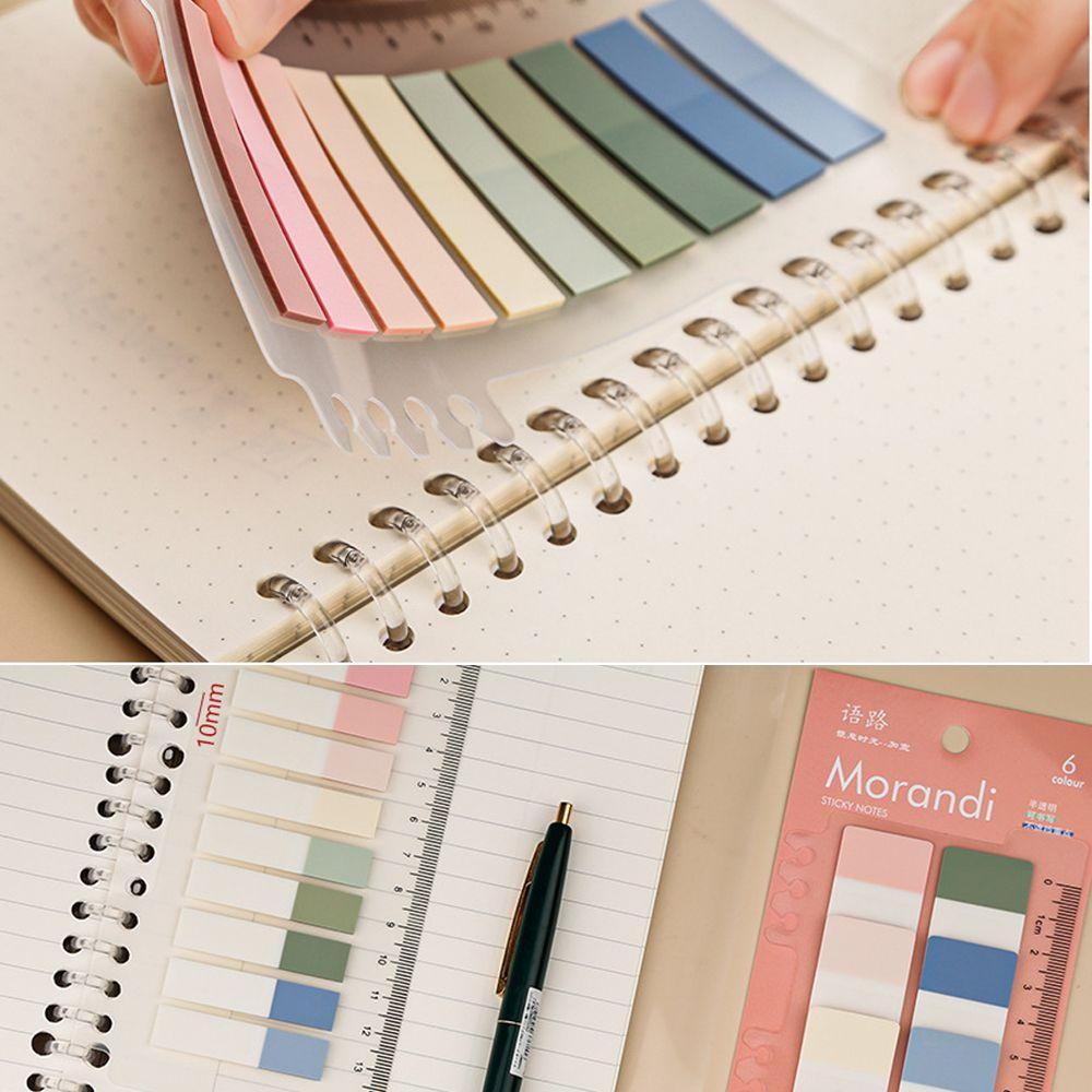 Top 60-200Sheets Sticky Notes Colorful Novelty Tab Strip Index Bendera Perlengkapan Kantor Poin Kunci Loose-leaf