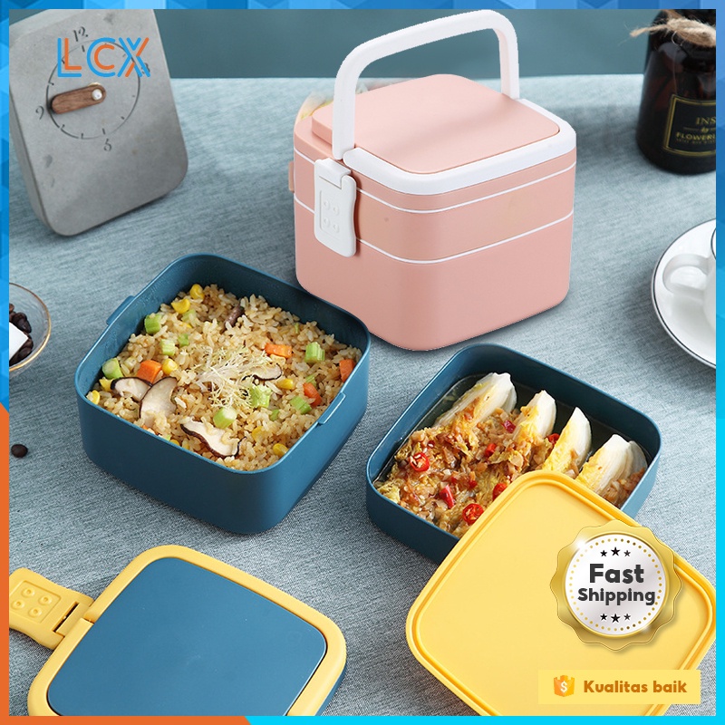 LCX Kotak Bekal 1300ML Premium Royal Lunchbox  Kotak Makan Portabel 2 Susun VS-64