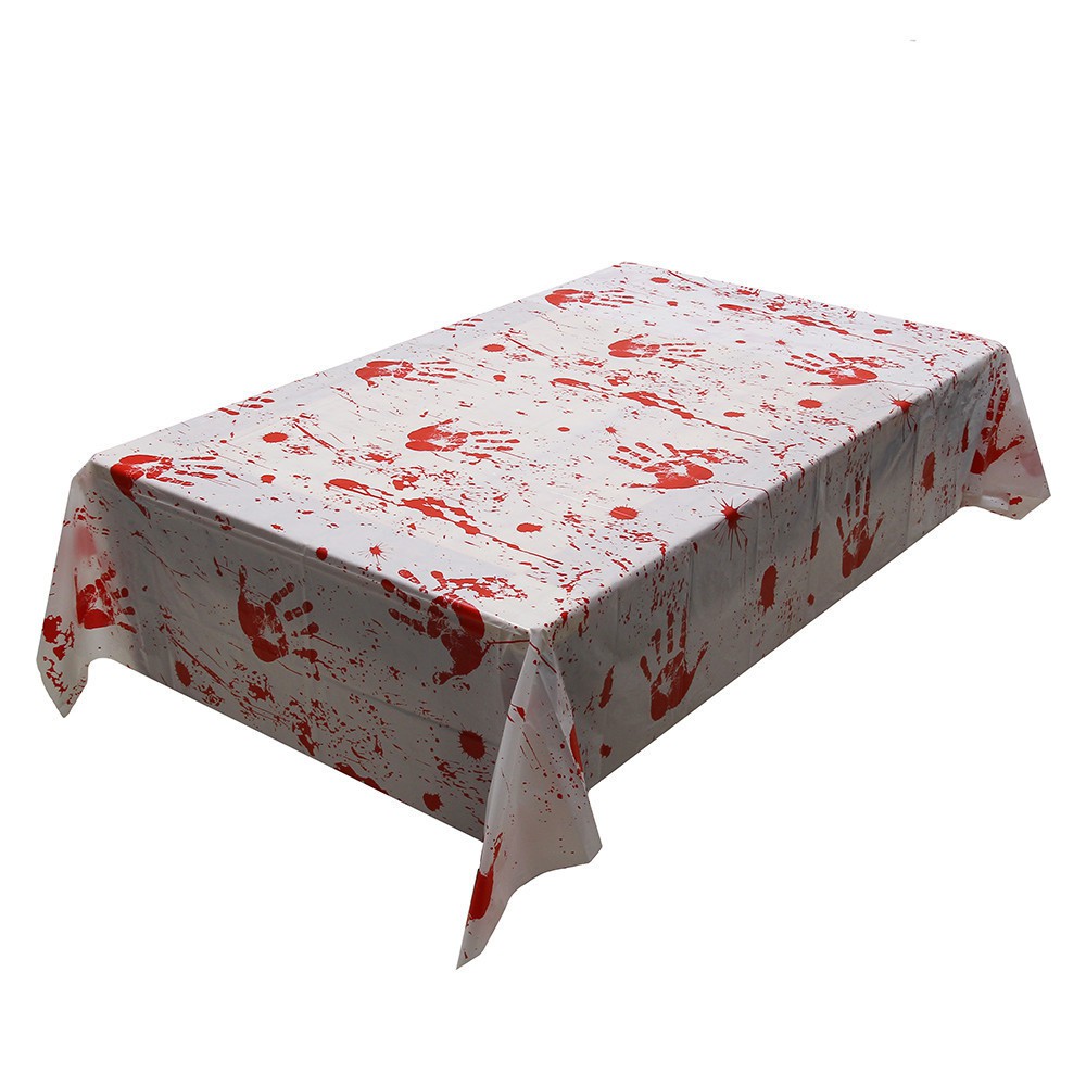 BLTC bloody table cover cloth taplak meja halloween prank darah rumah hantu properti