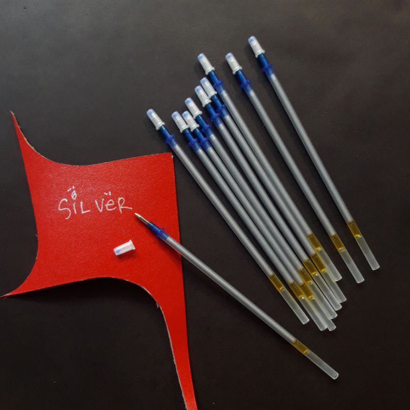 

10 Pcs Pen Penanda Kulit Warna Perak Bisa Dihapus