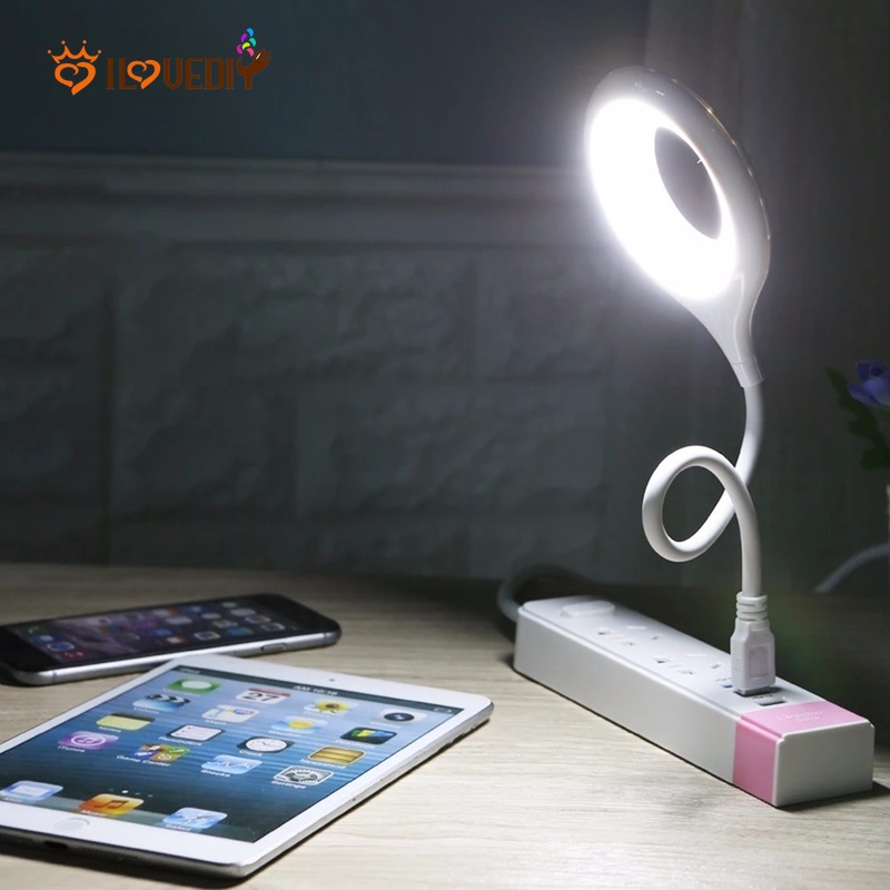 Lampu Ring Led Flexible Adjustable Tenaga Usb Hemat Energi Untuk Membaca