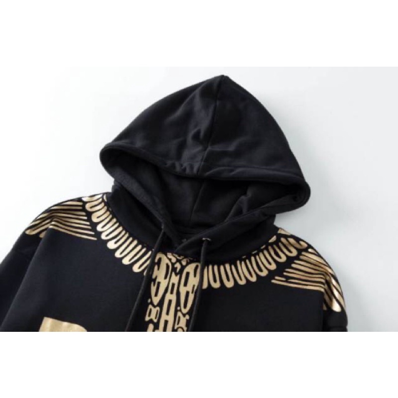 BOY29 SWEATER HOODIE BOY LONDON IMPORT GOLD ON BLACK PRIA WANITA BIG OVER SIZE